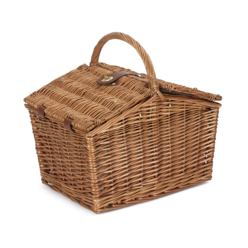 2 Person Butterfly Lidded Fitted Wicker Picnic Basket - Fitted Picnic Baskets - British D'sire