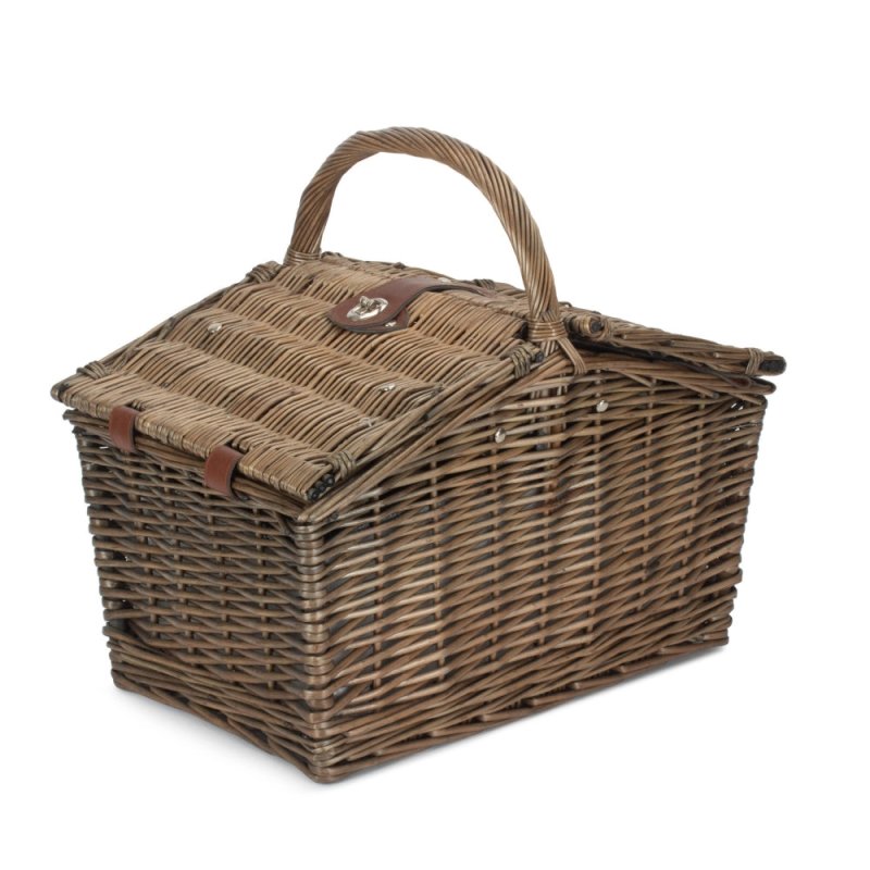 2 Person Nature Pattern Butterfly Lidded Fitted Picnic Basket Secondary image