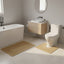 2 Piece Box Design Bath Mat Set Soft Absorbent Non-Slip Bathroom Mats - Beige - British D'sire