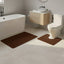 2 Piece Box Design Bath Mat Set Soft Absorbent Non-Slip Bathroom Mats - Chocolate - British D'sire