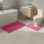 2 Piece Box Design Bath Mat Set Soft Absorbent Non-Slip Bathroom Mats - Fuchsia - British D'sire