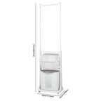 2 - Tier Plastic Rolling Laundry Baskets with Hanging Rack - Laundry Basket - British D'sire