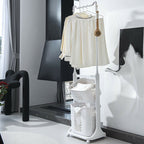 2 - Tier Plastic Rolling Laundry Baskets with Hanging Rack - Laundry Basket - British D'sire