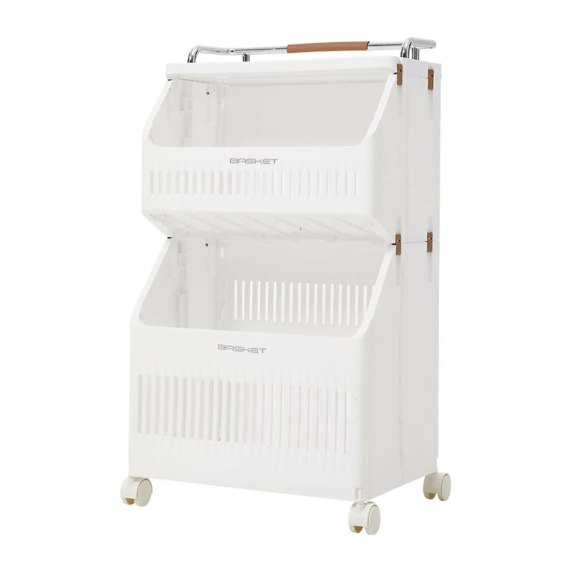 2 - Tier Rolling Laundry Hamper Cart - Laundry Hamper - British D'sire