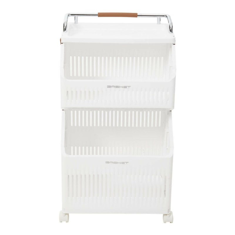 2 - Tier Rolling Laundry Hamper Cart - Laundry Hamper - British D'sire