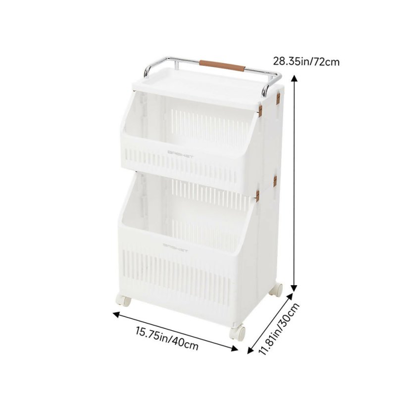2 - Tier Rolling Laundry Hamper Cart - Laundry Hamper - British D'sire