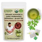 20 Days Organic Wormwood Artemisia Leafy Tea Premium Quality Parasite Cleansing, Gut Health & Tummy Happy - Organic Tea - British D'sire