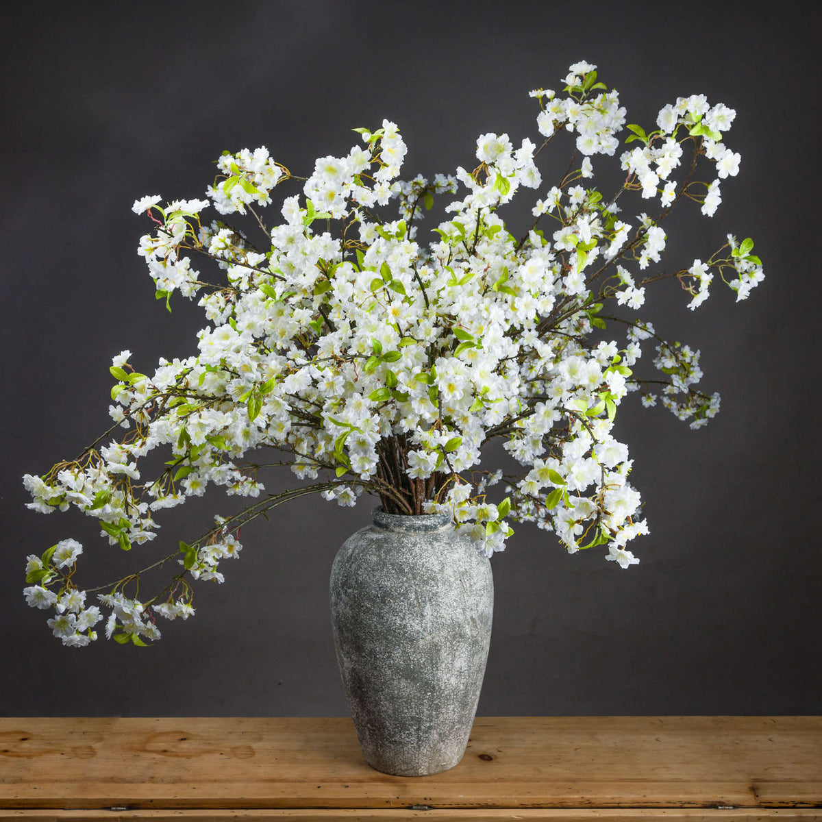 White Cherry Blossom Spray Artificial Flower Stem