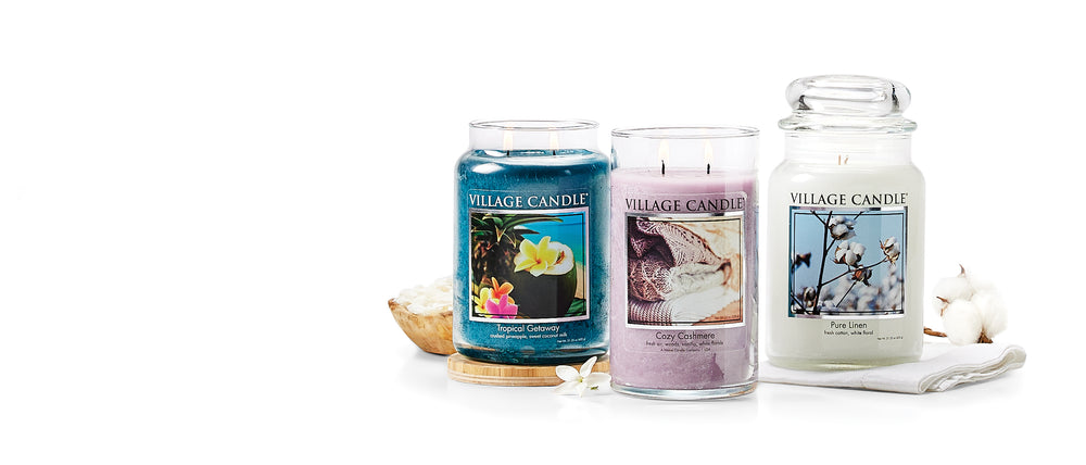 Village Candle - Pure Linen - Large Glass Dome