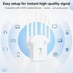 2025 Newest WiFi Extender Booster, 300Mbps WiFi Booster Range Extender,WiFi Repeater with Ethernet Port,6 *Antennas Wireless Internet Repeater Greater Coverage, Home Internet Booster, 1 - Key Setup - WiFi Extender Booster - British D'sire