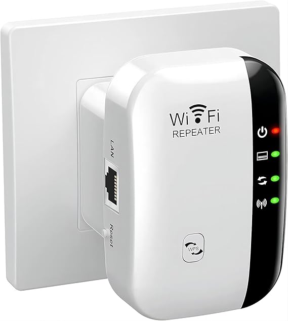 2025 Newest WiFi Extender, WiFi Booster, WiFi Repeater, Covers Up to 3000 Sq.ft and 45 Devices, Internet Booster - with Ethernet Port, Quick Setup, Home Wireless Signal Booster, UK plug - White - WiFi Extender - British D'sire