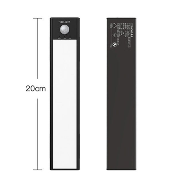 20cm Original Xiaomi Youpin YEELIGHT LED Smart Human Motion Sensor Light Bar Rechargeable Wardrobe Cabinet Corridor Wall Lamps(Black) - British D'sire