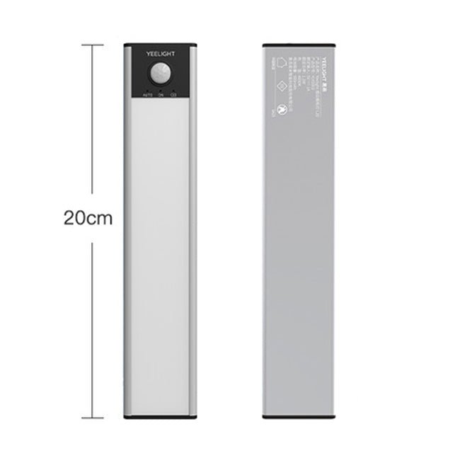 20cm Original Xiaomi Youpin YEELIGHT LED Smart Human Motion Sensor Light Bar Rechargeable Wardrobe Cabinet Corridor Wall Lamps(Silver) - British D'sire