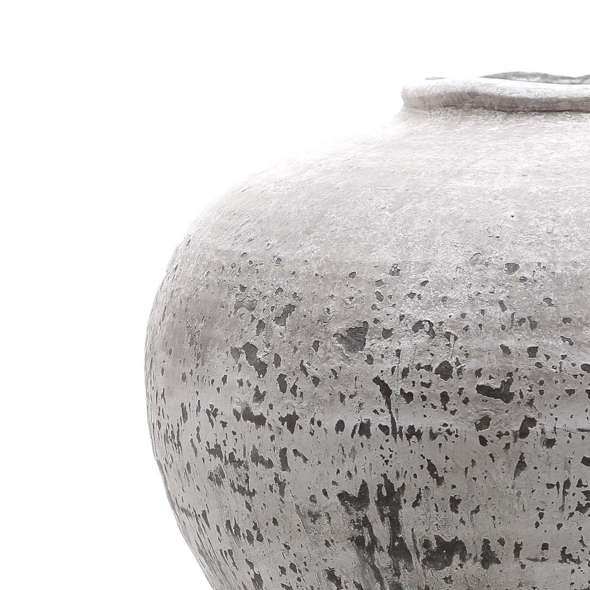 Regola Large Stone Ceramic Vase - White Ceramic Decorative Vase