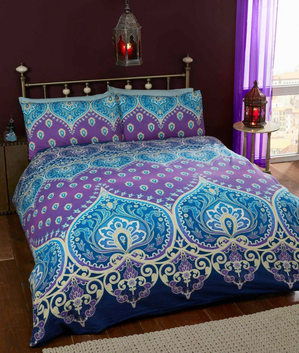 Asha Duvet Set Ethnic, Indian, Elephant, Floral Paisley Print Duvet Quilt Cover Set