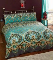 Asha Duvet Set Ethnic, Indian, Elephant, Floral Paisley Print Duvet Quilt Cover Set