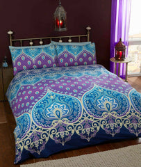 Asha Duvet Set Ethnic, Indian, Elephant, Floral Paisley Print Duvet Quilt Cover Set