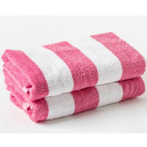 Luxury Soft Beach Towel Pool Towel 100% Cotton Velour Striped Chlorine Resistant