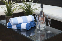 Luxury Soft Beach Towel Pool Towel 100% Cotton Velour Striped Chlorine Resistant
