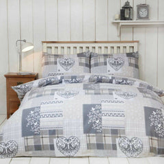 100% Brushed Cotton Flannelette Reversible Duvet Quilt Cover Bedding 30 Designs