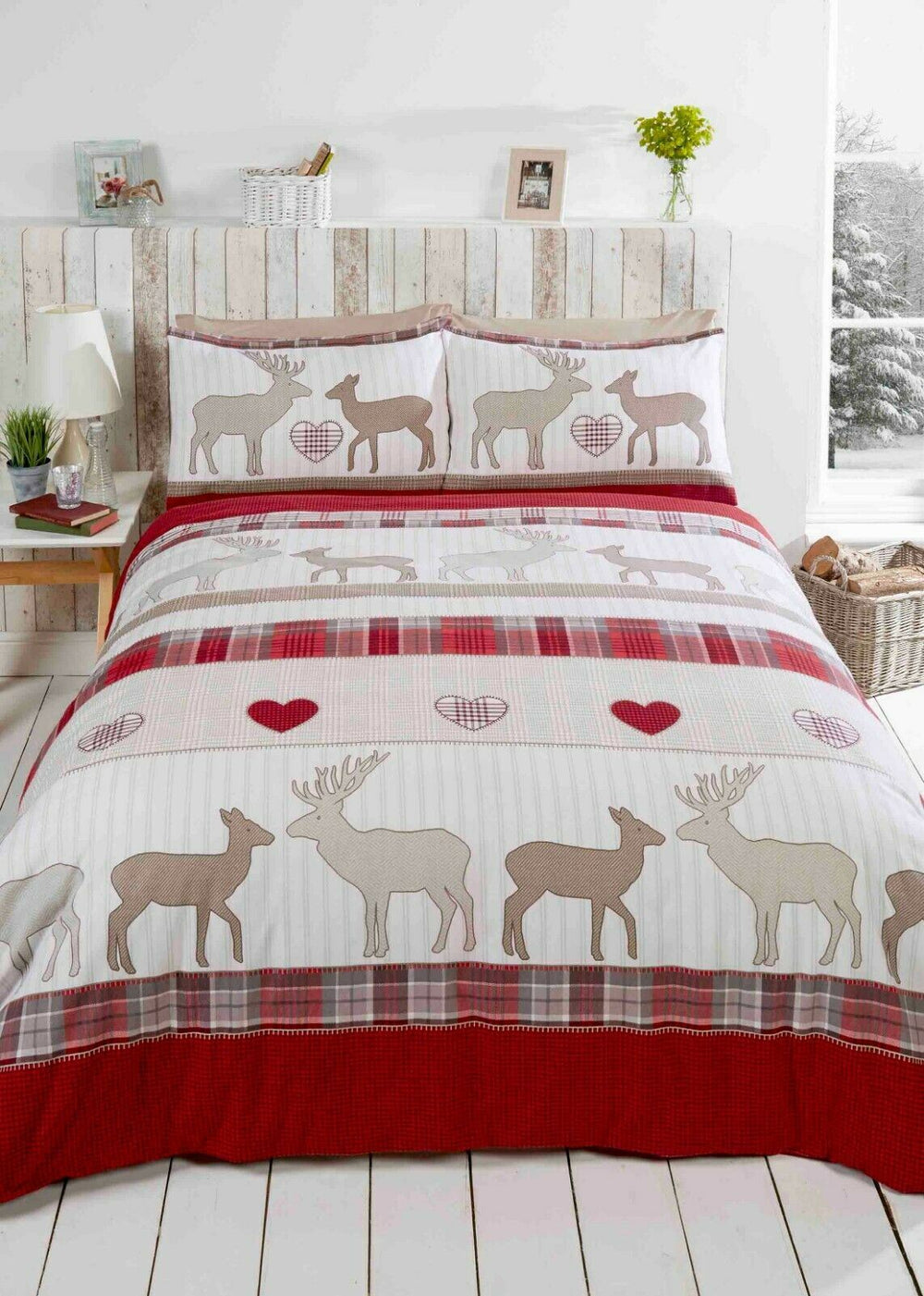 100% Brushed Cotton Flannelette Reversible Duvet Quilt Cover Bedding 30 Designs
