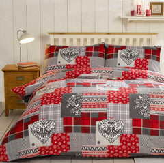 100% Brushed Cotton Flannelette Reversible Duvet Quilt Cover Bedding 30 Designs