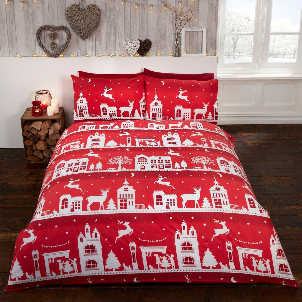 100% Brushed Cotton Flannelette Reversible Duvet Quilt Cover Bedding 30 Designs