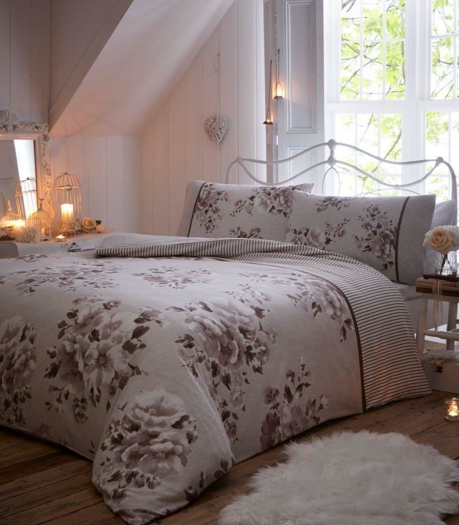 100% Brushed Cotton Flannelette Reversible Duvet Quilt Cover Bedding 30 Designs