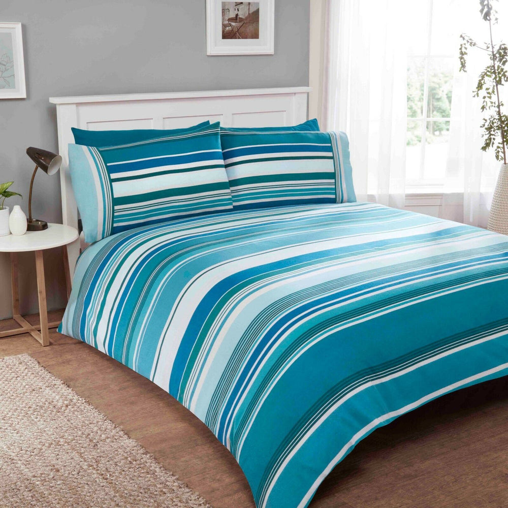 100% Brushed Cotton Flannelette Reversible Duvet Quilt Cover Bedding 30 Designs