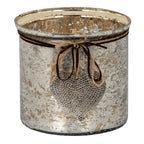 Mercury Hammered Heart Large Candle Holder