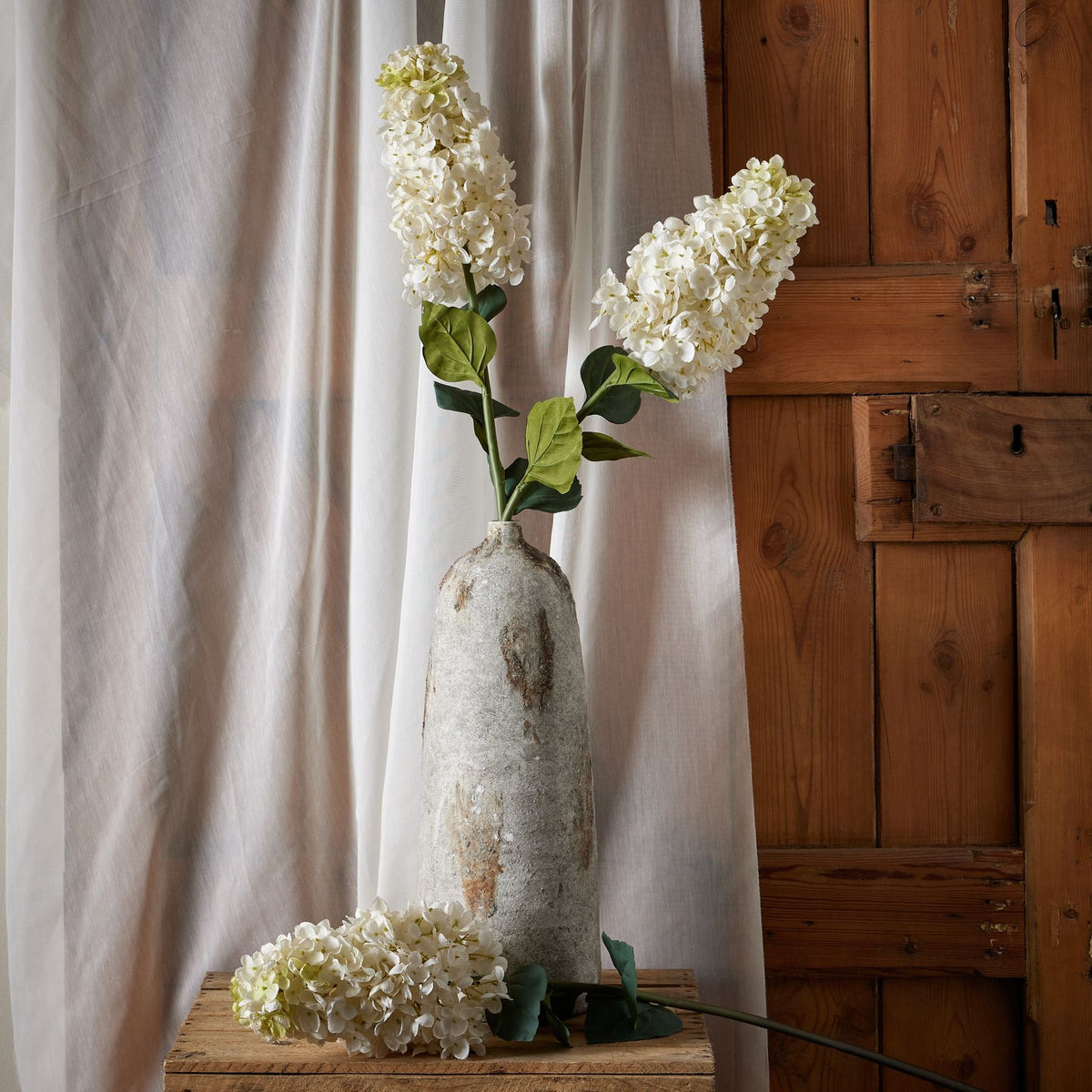 White Spear Hydrangea Artificial Flower Stem