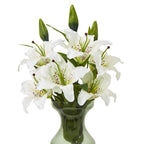 White Madonna Lily Spray Artificial Flower Stem