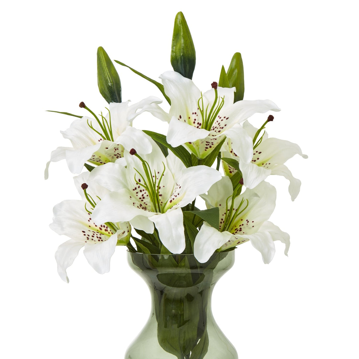 White Madonna Lily Spray Artificial Flower Stem
