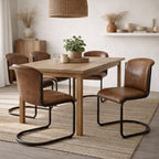 Billy Leather Curved Dining Chair