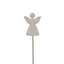 Whitewashed Rustic Angel On Stand