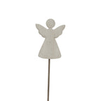 Large Whitewashed Rustic Angel On Stand