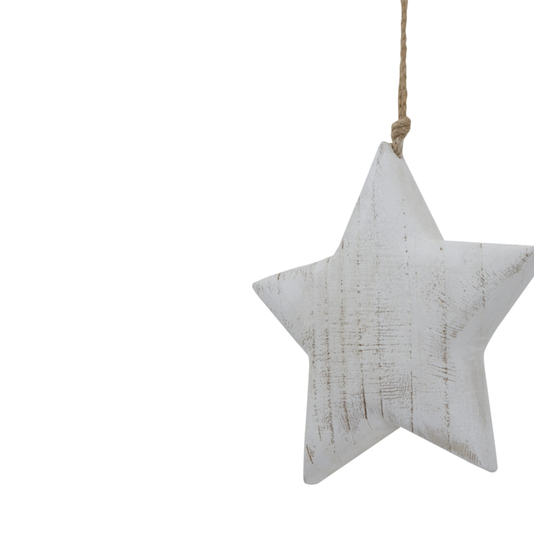 Large Whitewashed Rustic Hanging Star
