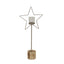 Large Natural Rustic Star On Wood Stand With Glass Votive