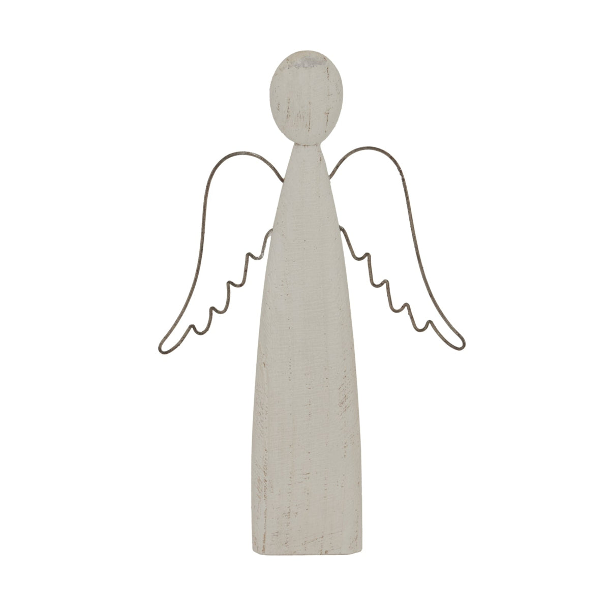 Large Whitewashed Rustic Standing Angel