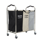 240L 3 - Section Laundry Basket with Wheels - Laundry Basket - British D'sire