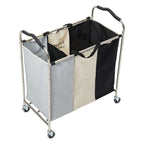 240L 3 - Section Laundry Basket with Wheels - Laundry Basket - British D'sire