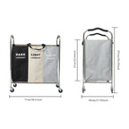 240L 3 - Section Laundry Basket with Wheels - Laundry Basket - British D'sire