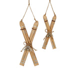 Large Natural Rustic Crossed Skis