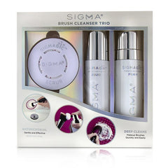 Sigma Beauty Brush Cleanser Trio (1x Sigmagic Scrub, 1x Brushampoo Liquid)