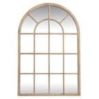 Washed Wood Arched Window Mirror