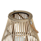 Large Ellipse Wicker Lantern With Glass Holder