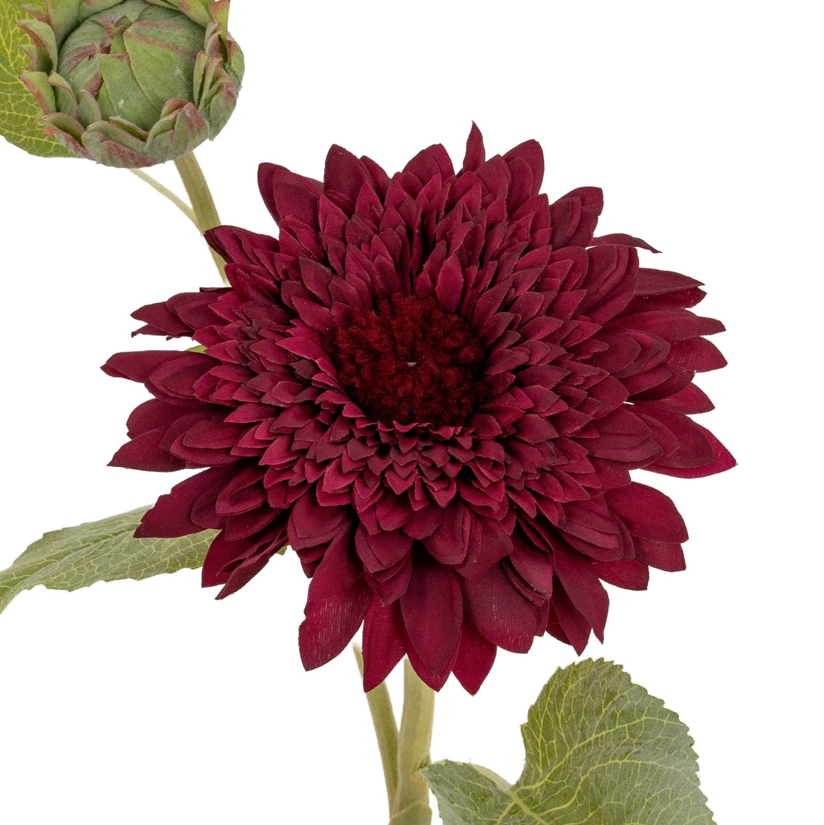 Dahlia Burgundy Raven Stem Artificial Flower Stem