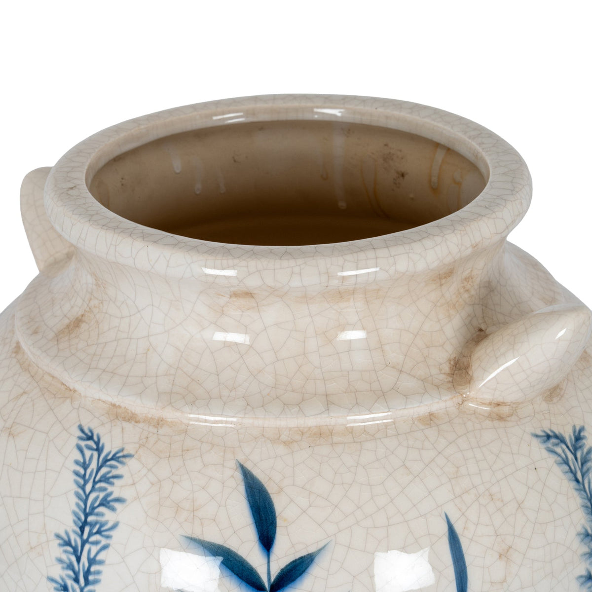 Blue Flora Amphora Vase - Blue Ceramic Decorative Vase