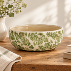 Small Green Clover Ceramic Bowl Pot