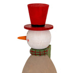 Wooden Snowman with Present Home Decor Ornament Decoration